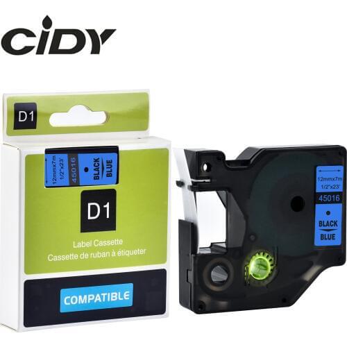 CIDY 50 pcs Black on Blue dymo label tape 12mm*7m 45016 100% compatible dymo label printer for DYMO LM160 LM280 PNP