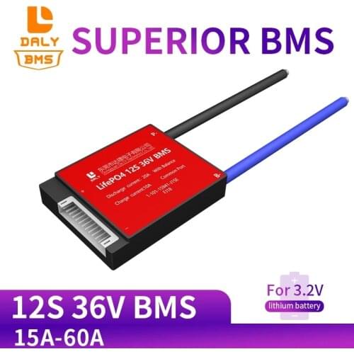 Daly Smart BMS LiFePo4 12S 36V 43.8V 200A 250A 300A 400A 500A with Bluetooth BT UART RS485 LCD CAN Light Board for EV Solar