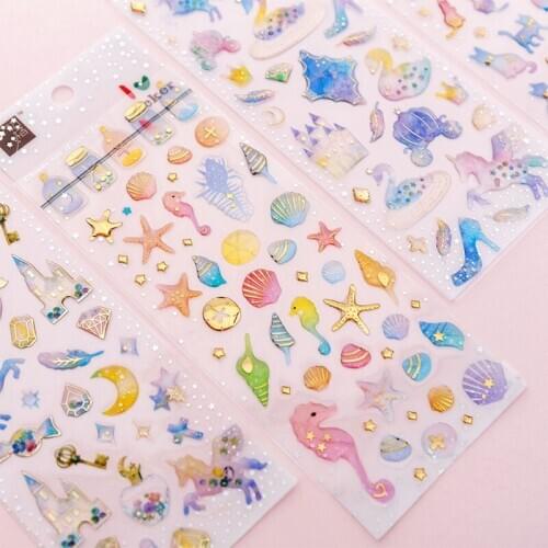 Dream Castle Unicorn Animal Decorative Stickers Adhesive Stickers DIY Decoration Diary Stationery Stickers Children Gift