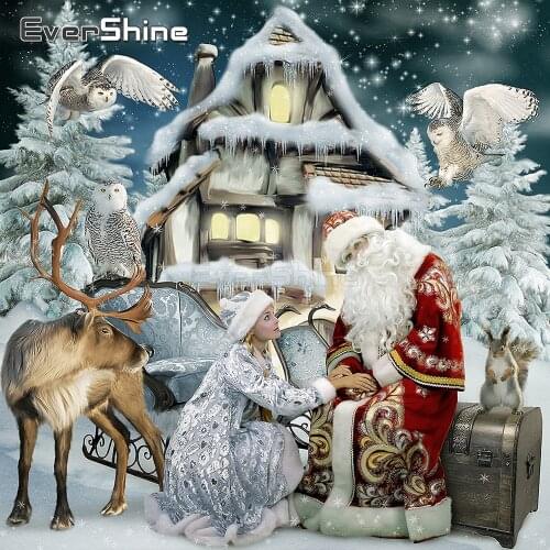 EverShine Diamond Painting Christmas Picture Rhinestones Diamond Mosaic Full Layout Diamond Art Christmas Decorations For Home