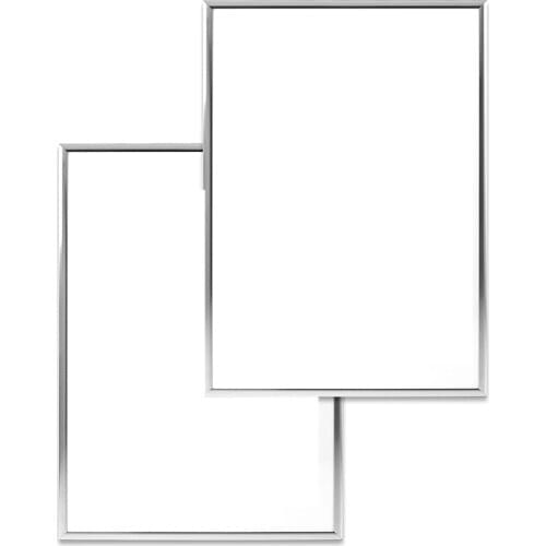 AT69 -2 Photo Frames, A3 Silver Photo Frame, with Non-Breakable Plexiglass, Family Photo/Poster Photo Frame, 30X42 CM