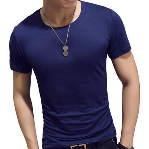 Elastic V Neck Men T Shirt Mens Fashion Short Sleeve Tshirt Fitness Casual Male T-shirt Clothing Tee Tops 5XL