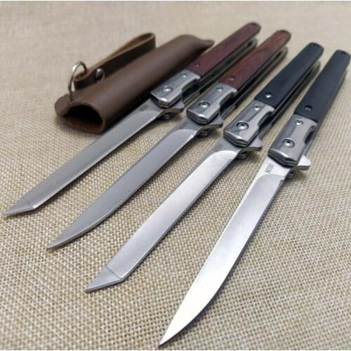 Hot Folding Knife M390 Sandalwood Ebony Upgrade Fold Knives Camping Hunting Slicing Fruit Knife Outdoor EDC Tool With Holster