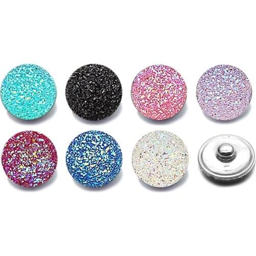 Hot Silicone 18mm Acrylic Resin Uneven Resin Snap Button 005 Fit Charm Interchangeable Bracelets Jewelry For Women Accessories