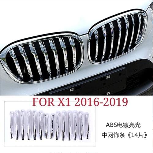 For BMW X1 X3 X4 X5 2008-2020 ABS chrome plated middle mesh trim strip Middle mesh decorative bright frame Car Accessories
