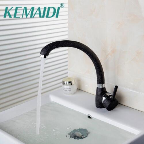 KEMAIDI Bathroom Faucet Deck Mounted Mixer Hand Painting White Dot Bathroom Sink Faucets Water Tap Single Hand New Design