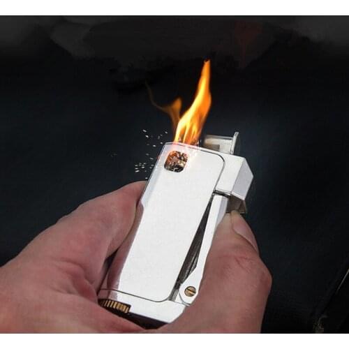 Trenches Pure Copper Kerosene Lighter Flint Lighter Classic Retro Grinding wheel Oil Petrol Windproof Inflated Gasoline Lighter