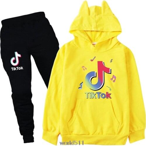 Kids Clothing Sets Tik Tok Hoodie Long Sleeve Tops Pants 2pcs Kids Sport Suits Boys Tracksuits Toddler Outfits Girls Outwear