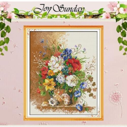 Beautiful vase Patterns Counted Cross Stitch 11CT 14CT Cross Stitch Set Wholesale flower Cross-stitch Kit Embroidery Needlework