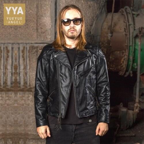 Luxury Mens Cowhide Genuine Leather Jacket Short Slim Fit Moto Biker Riding Coat Man Zipper Pockets High Quality Leather Jackets