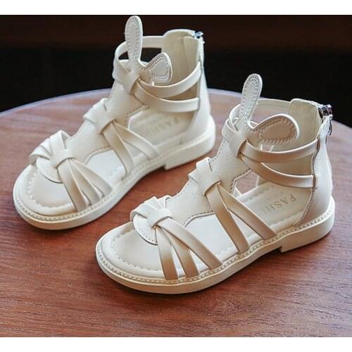 Summer girls sandals children roman boot sandals kids gladiator sandals shoes soft flat bottom size 26-36