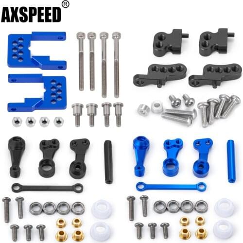 AXSPEED Metal Steering Assembly Adjustable Front Rear Damper Shock Mount Linkage Base for Tamiya CC01 1/10 RC Crawler Car Parts