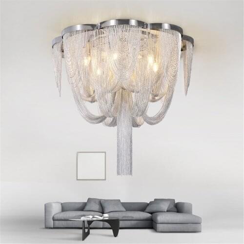 Fashionable Modern Pendant Light Aluminum Chains Ceiling Lights For Dining Room/Hotel/Bedroom Included LED Bulb E14 Base