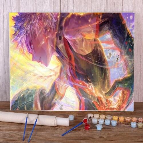 My Hero Academia DIY Paint By Numbers Package Oil Paints 40*50 Canvas Pictures Decorative Paintings Crafts For Handicraft