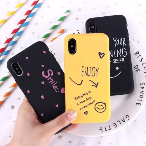 Funny Expression smile Cartoon Cute Soft Matte Silicone Candy Case Coque For iPhone 11 Pro 12 8 8Plus X XR XS Max 7 7Plus