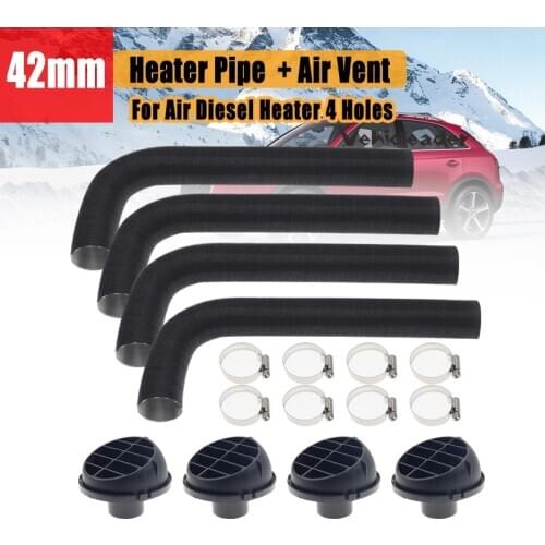 Set of 42mm Car Heater Ducting Pipe Warm Air Vent Outlet Hose Clamp Diesel Parking Heater Replacement For Webasto Eberspacher