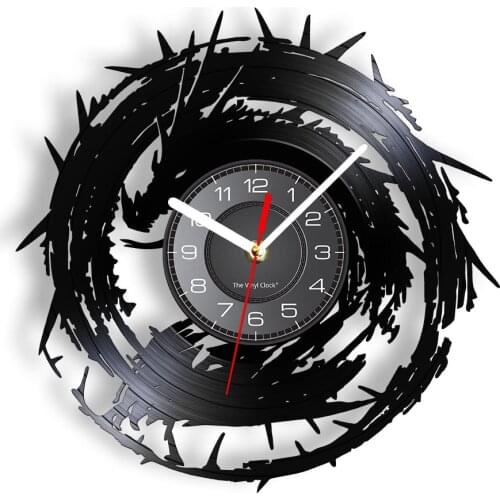 Chinese Dragon Wall Clock Luxury Quartz Vinyl Reord 7-color Lights Home Decor 3D Creative Classic Modern Design Mute Watch