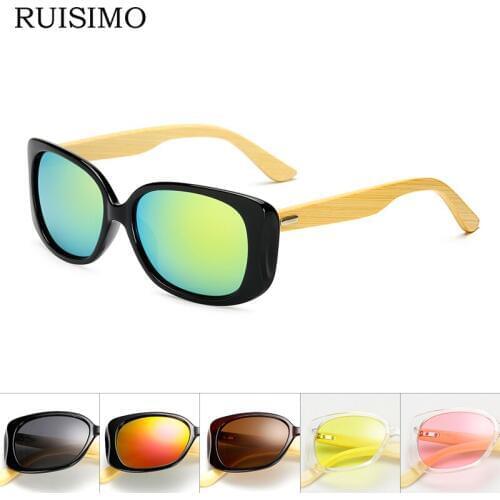 Original Wooden Bamboo Sunglasses Men Women Mirrored UV400 Sun Glasses Real Wood Shades Gold Blue Outdoor Goggles Sunglases Male