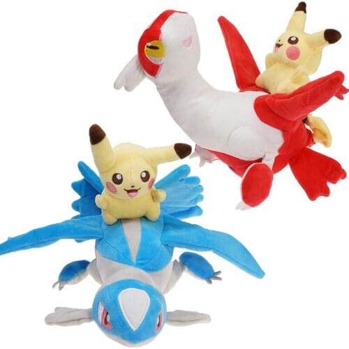 Pokemon Cartoon Plush Toy Latias Latios Pikachu Anime Stuffed Animals Kawaii Soft Plushie Doll Toys Kids Birthday Gifts 30cm