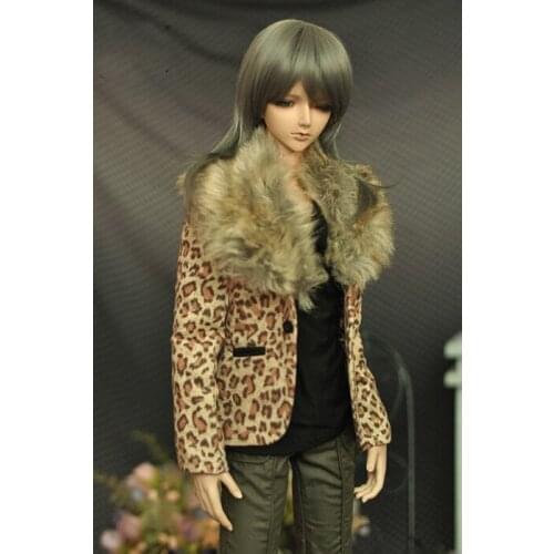 1/3 scale BJD clothes Removable fur collar Leopard coat for BJD/SD SD13 SD17 SSDF ID72 HID strong Uncle doll accessories C0081
