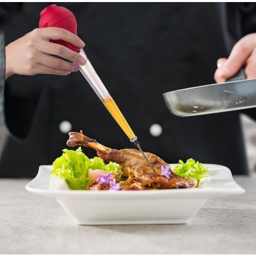 1SET BBQ Meat Marinade Flavour Injector Syringe Sauce Seasoning Gadget Needle with Cleaning Brush PJ 003