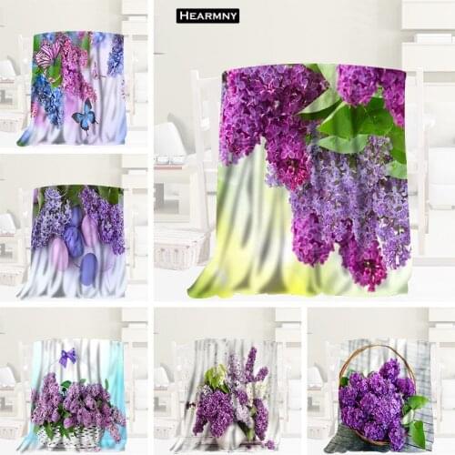 HEARMNY Lilac Blanket Sleep Cover Blankets Yoga Office Sofa Blanket Bed Cover Travel Soft Warm Throw Blanket For Adult