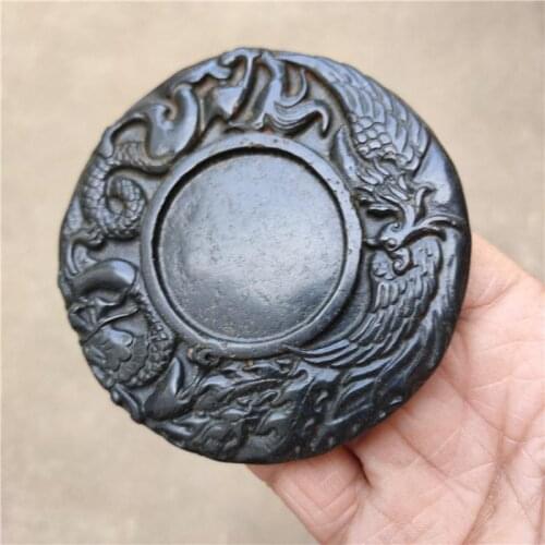 Hongshan Culture Meteorite Statue Four Great Beasts Dragon Tiger Suzaku Basalt Inkstone Collection Decoration Pendant Desk