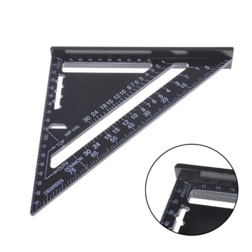 12 inch Metric Aluminum Alloy Triangle Angle Ruler Protractor Woodworking Measurement Tool 30cm Quick Read Square Layout Gauge