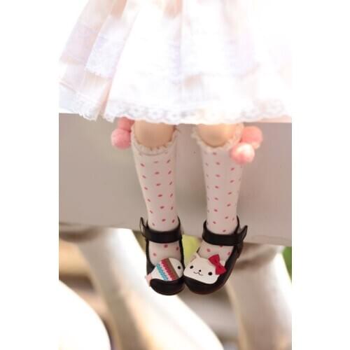 BJD doll shoes are suitable for 1 / 4 1 / 6 and small cloth 1 / 8 fashion cute kitten eating fish with 5 colors of doll accessor