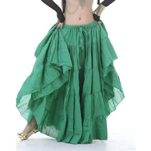 12 Colors Gypsy Dance Performance Women Gypsy Dance Full Circle Linen Skirt Women Belly Dance Tribal Skirts