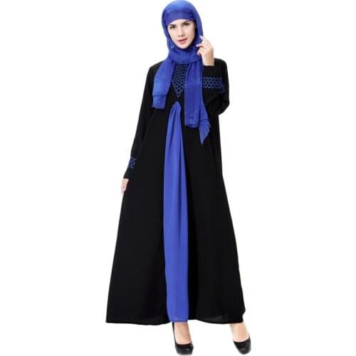 Adult Women Muslim Dress Arab Middle Eastern Women Color Stitching Robe Turkish Dresses For Women Islam Clothing African Costume