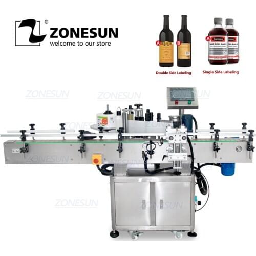 ZONESUN Automatic Round Wine Can/jar Bottle Sticker Roll Labeling Machine For Factory