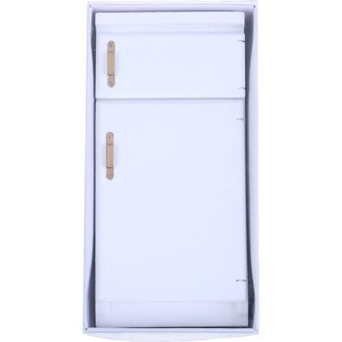1:12 Miniature 2 Door Fridge White Wooden Dollhouse Furniture Accessories
