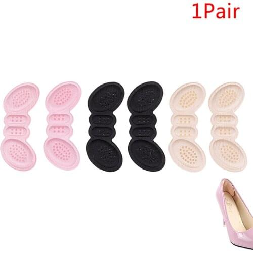 1pair Insoles For Foot Care Foam Cotton Gel Shoe Pads PINK BLACK Foot Shoe Heel Stick Toothpaste Protector Anti Slip Pad