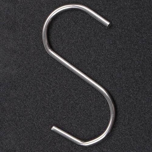 10pcs Bathroom Hooks Round S Shaped Stainless Steel Hooks House Kitchen Pot Pan Hanger Clothes Storage Rack Tool wholesale