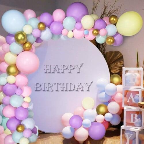 117Pcs/set Macaron Color Balloons Garland Gold Pastel Ballons Arch for Baby Shower Birthday Wedding Engagement Anniversary Party
