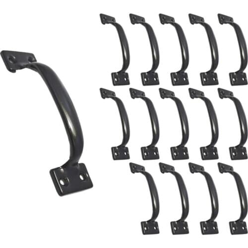 15PCS Pulls Black Door Pull Handle Metal Kitchen Cabinets Furniture Wardrobe Handle in Black Door Hardware