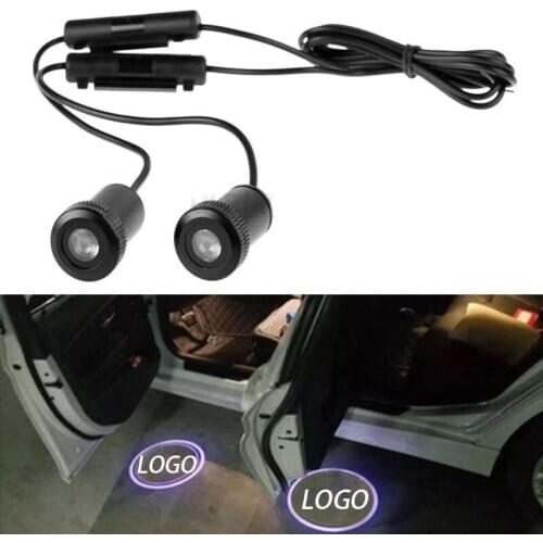 2 pieces Logo de projecteur de lumière de bienvenue de porte de voiture pour saab NissanVolvo RAM scania