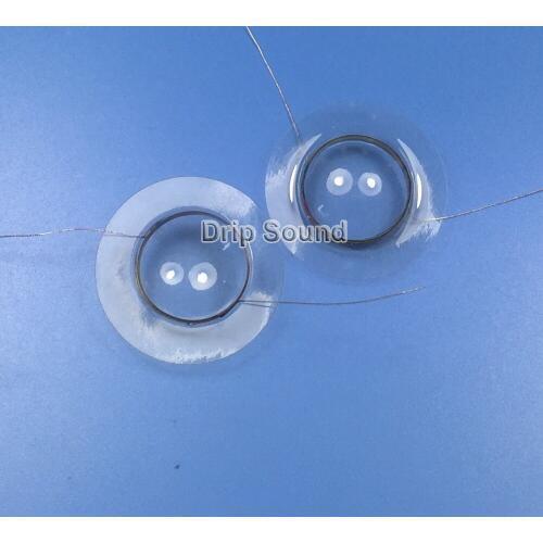 2pcs 25.5mm Tweeter Voice Coil Horn Speaker Treble Transparent Plastic Film Diaphragm Drive Head Repair Parts