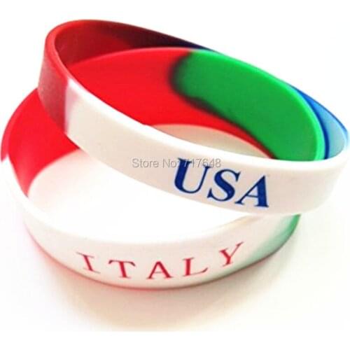 300pcs USA Italy wristband silicone bracelets free shipping by FEDEX