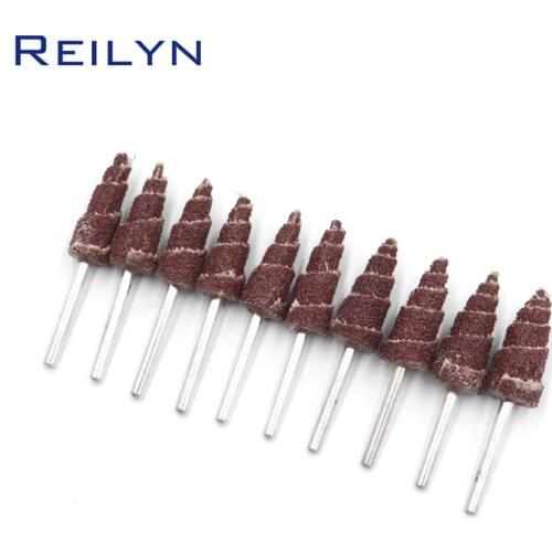 50pcs Abrasive Mops-wheel Spindle Mops Sand Paper Wheel Mounted Flap Wheels Grinding Bits Abrasive Block Conical Polishing Wheel