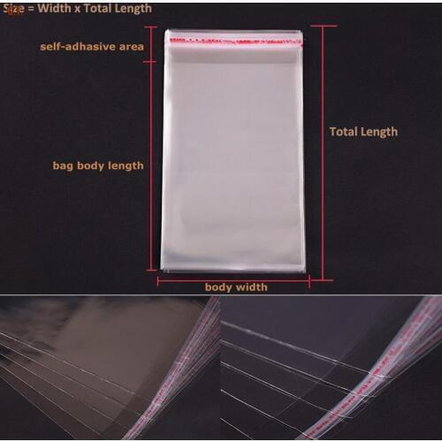 500pcs/lot 9x25+3cm Transparant Opp/pvc Self Adhesive Packaging Bags For Magazines, Clothes, Photos, Cds, Bread, Popcorn, Nuts