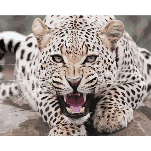 America Leopard Animal DIY Digital Painting By Numbers Modern Wall Art Oil Painting Holiday Birthday Gift Home Decor Big Size