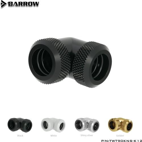 Barrow 90 degree hard pipe joint, G1/4 adapter is suitable for OD12mm/14mm hard pipe TWT90KNS-K12/TWT90KNS-K14
