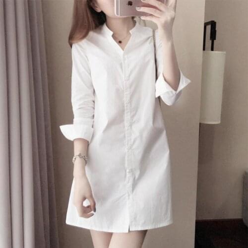 Blouse Women White Shirt Womens V-neck Top Womens Long Sleeve Shirt Blusas Ropa De Mujer