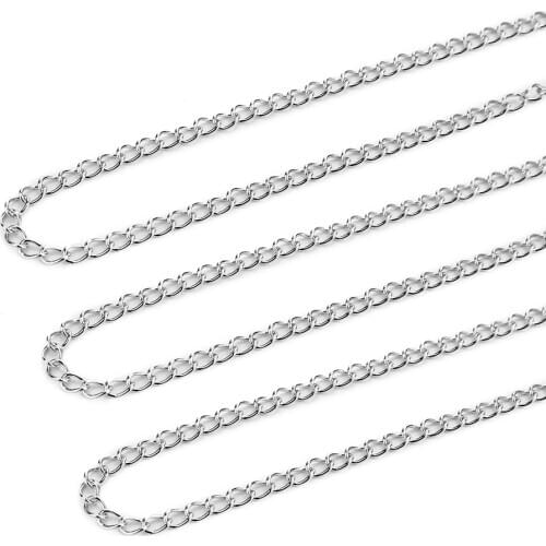 5 Yards 316L Stainless Steel Gold Steel Tone 2.5x4 3x4 4x5mm Extender Chain Bulk Fit DIY Necklace Jewelry Making Findings Crafts