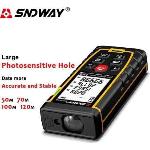 SNDWAY Laser Rangefinder Digital Distance Meter Electronic Tape Measure Trena Two Bubbles Ruler Construction Duilding Tools TG50