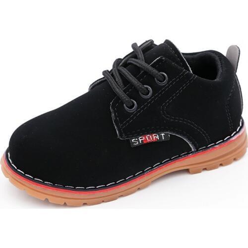 CUZULLAA Baby Kids Lace-Up Work Boots Casual Non-Slip Soft Sole Shoes Boys Girls Autumn Ankle Boots Shoes Size 21-25