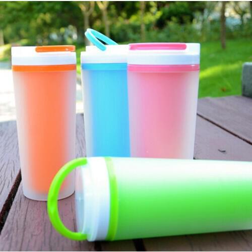 Candy-colored double-layer frosted plastic Bottle insulated plastic car Bottles water bottle