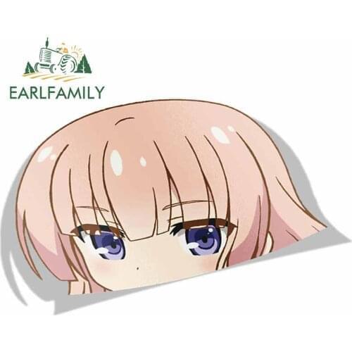 EARLFAMILY 13cm x 8.2cm for Gripen Girly Air Force Peeker Peek Anime Vinyl Car Sticker JDM Window Trunk Bumper Car Accessories